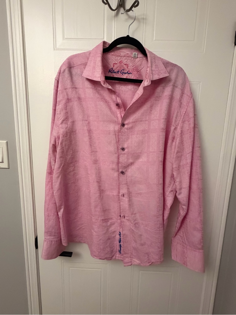 Robert Graham Pink Long-Sleeve Casual Button-Down Shirt